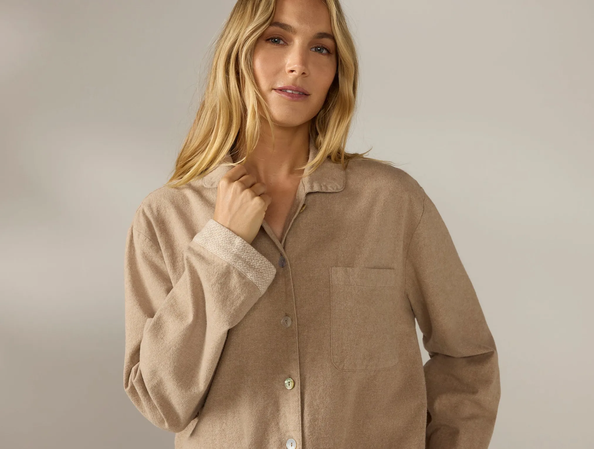 Coyuchi Women's Cloud Brushed Organic Flannel Pajama Set<Women Women's Sleep