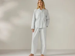 Coyuchi Women's Isla Organic Cotton Long Sleeve Pajama Set<Women Women's Sleep