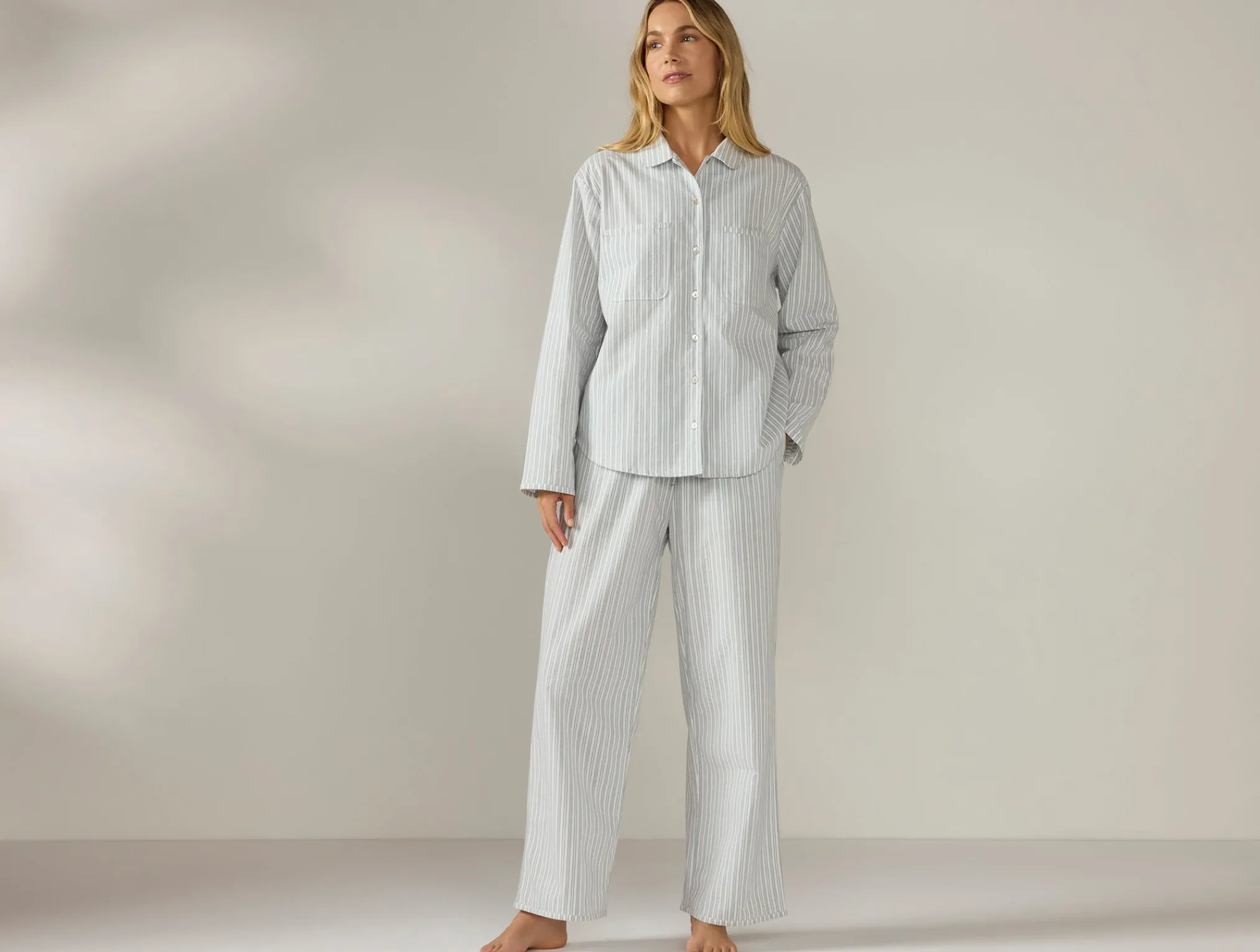Coyuchi Women's Isla Organic Cotton Long Sleeve Pajama Set<Women Women's Sleep