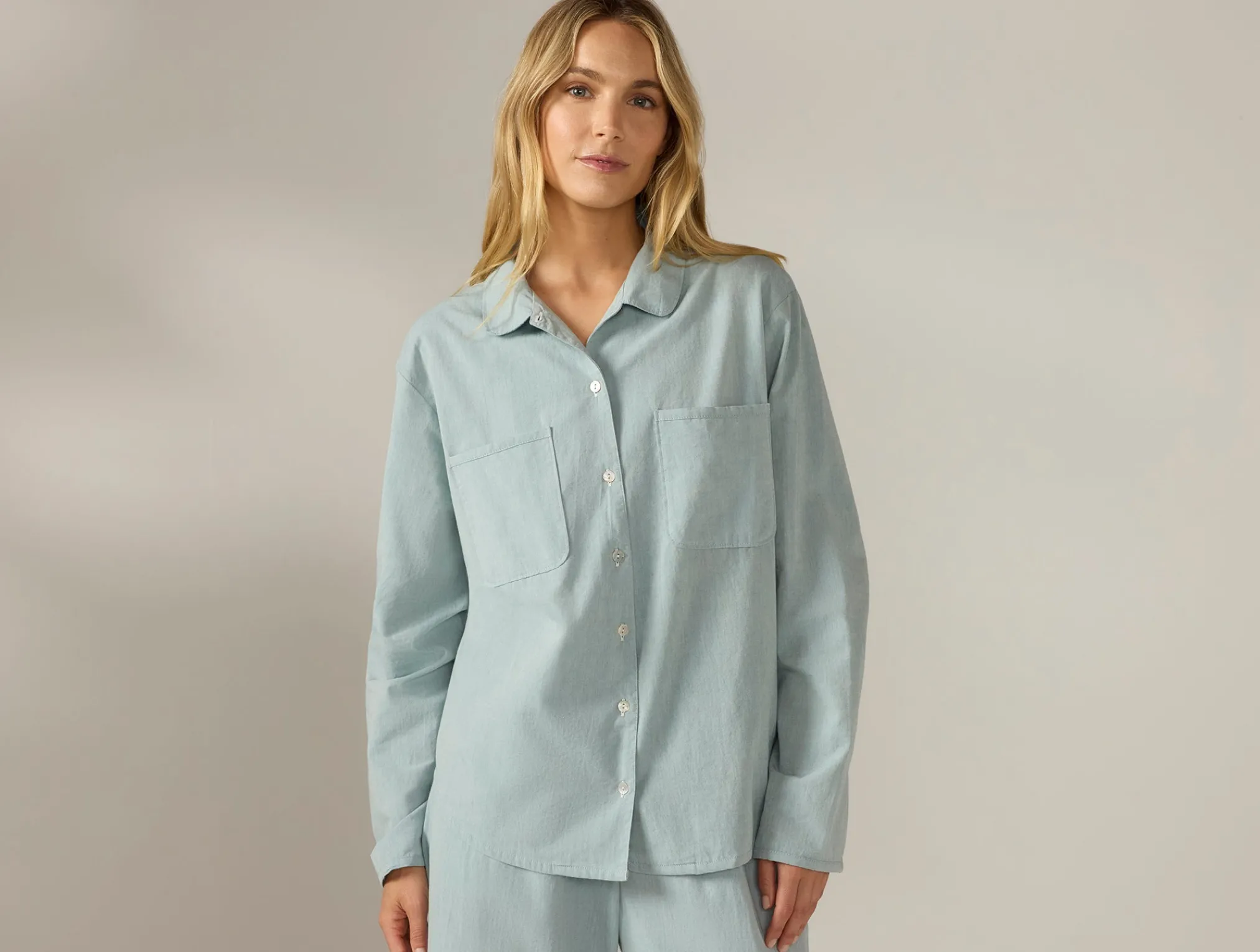 Coyuchi Women's Isla Organic Cotton Long Sleeve Pajama Set<Women Women's Sleep