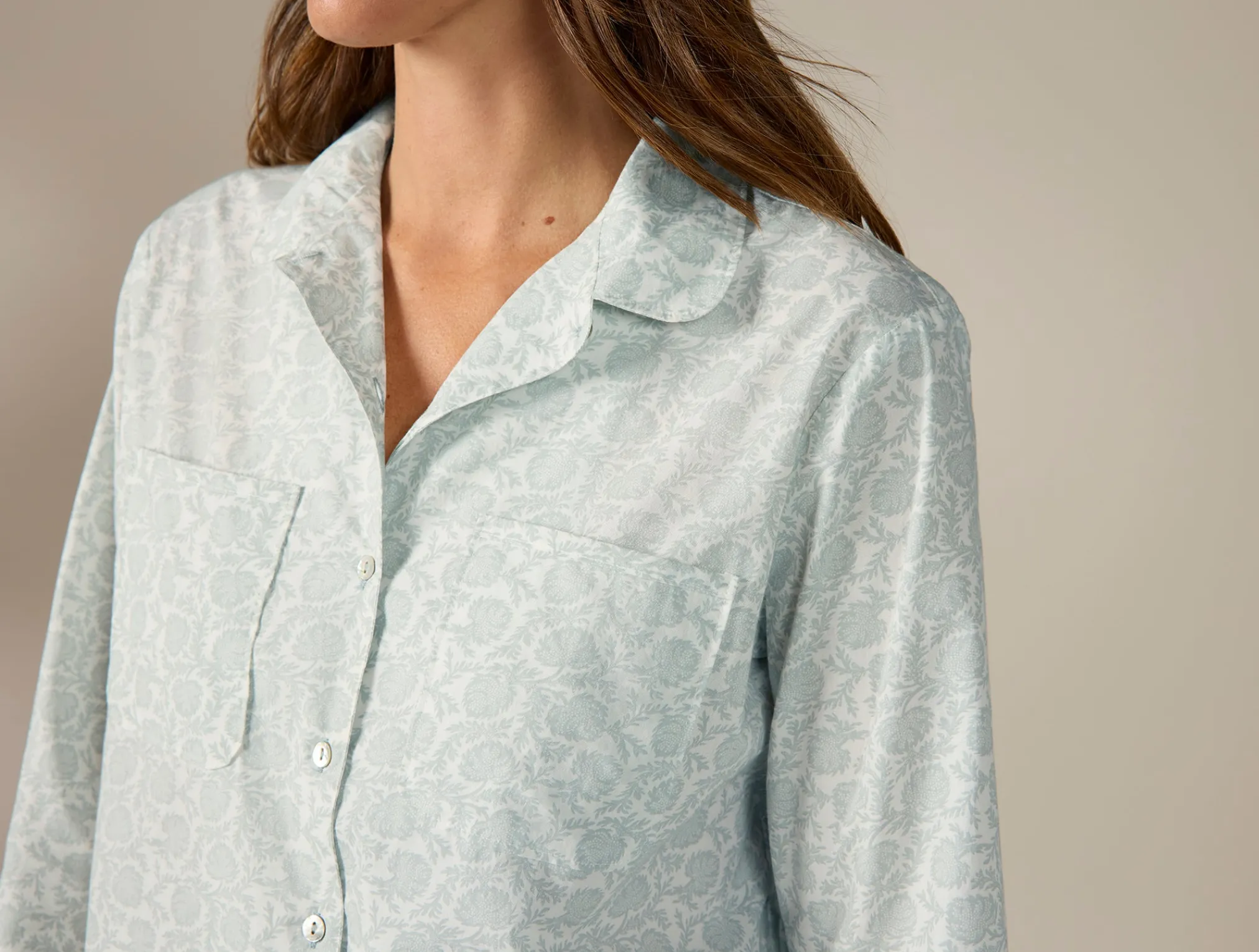 Coyuchi Women's Isla Organic Cotton Long Sleeve Pajama Set<Women Women's Sleep