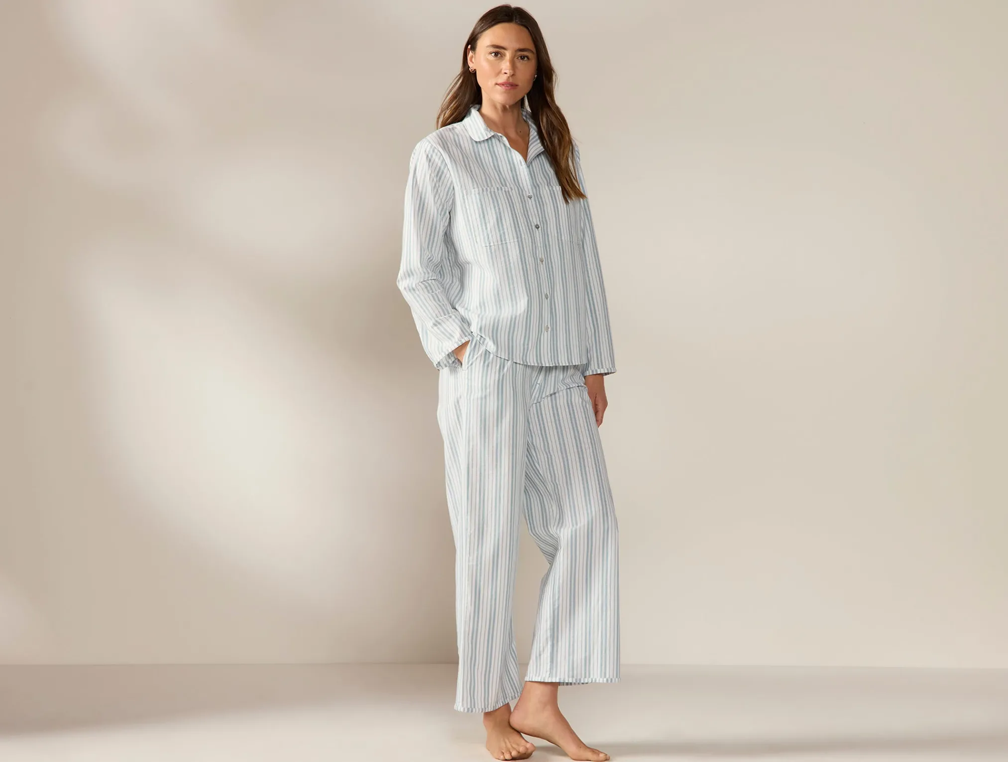 Coyuchi Women's Isla Organic Cotton Long Sleeve Pajama Set<Women Women's Sleep