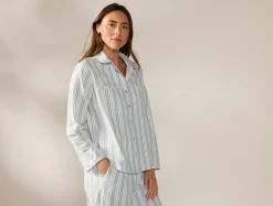Coyuchi Women's Isla Organic Cotton Long Sleeve Pajama Set<Women Women's Sleep
